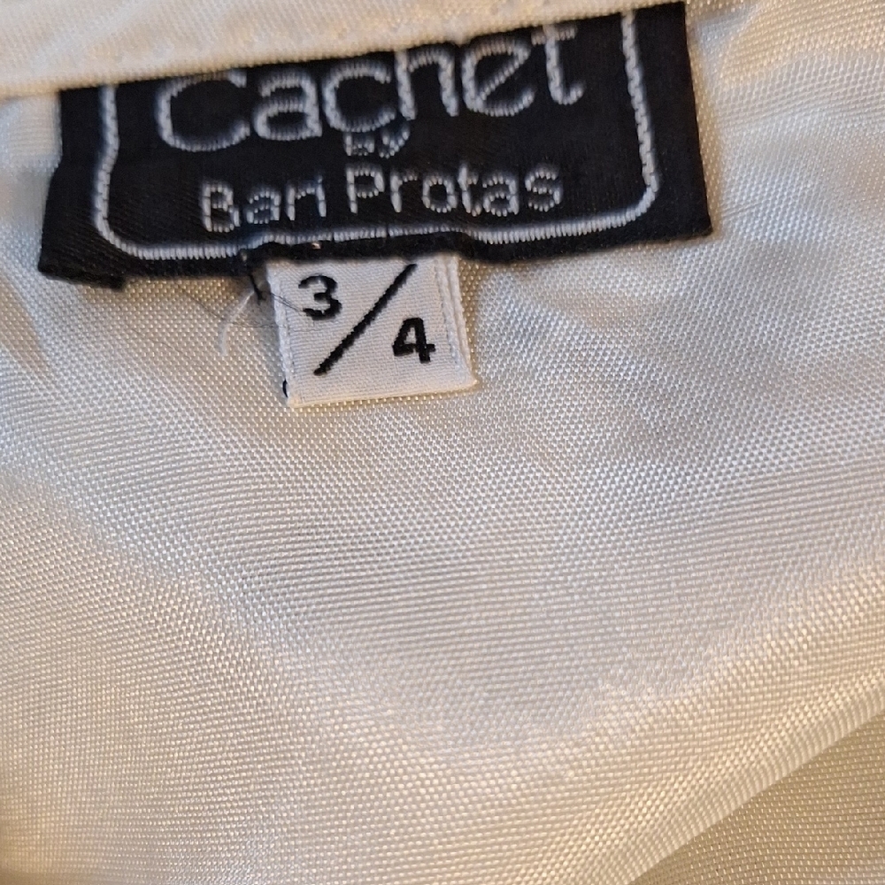 Vintage Cream Embroidered Beaded Whimsygoth Crop Top, Sz 2, NWOT - Picture 2 of 16